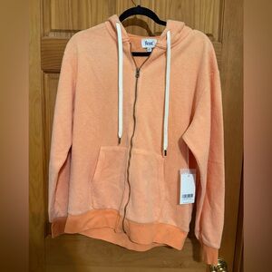 Feat blanketblend Peach Zip-Up Hoodie Unisex Large